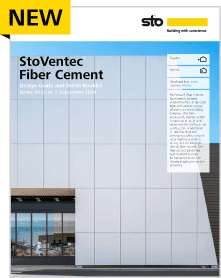 An image of the cover of the StoVentec Fiber Cement design guide.
