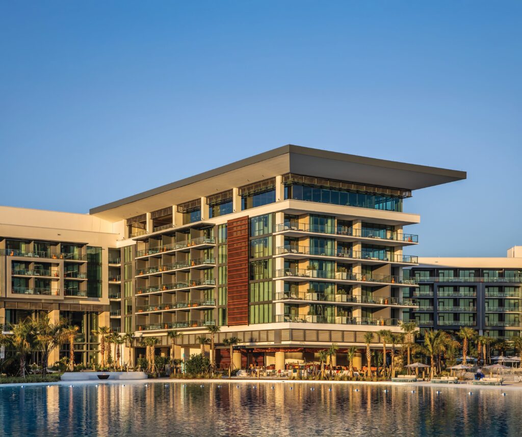Coastal high-rise building facade representing hurricane-zone continuous insulation performance